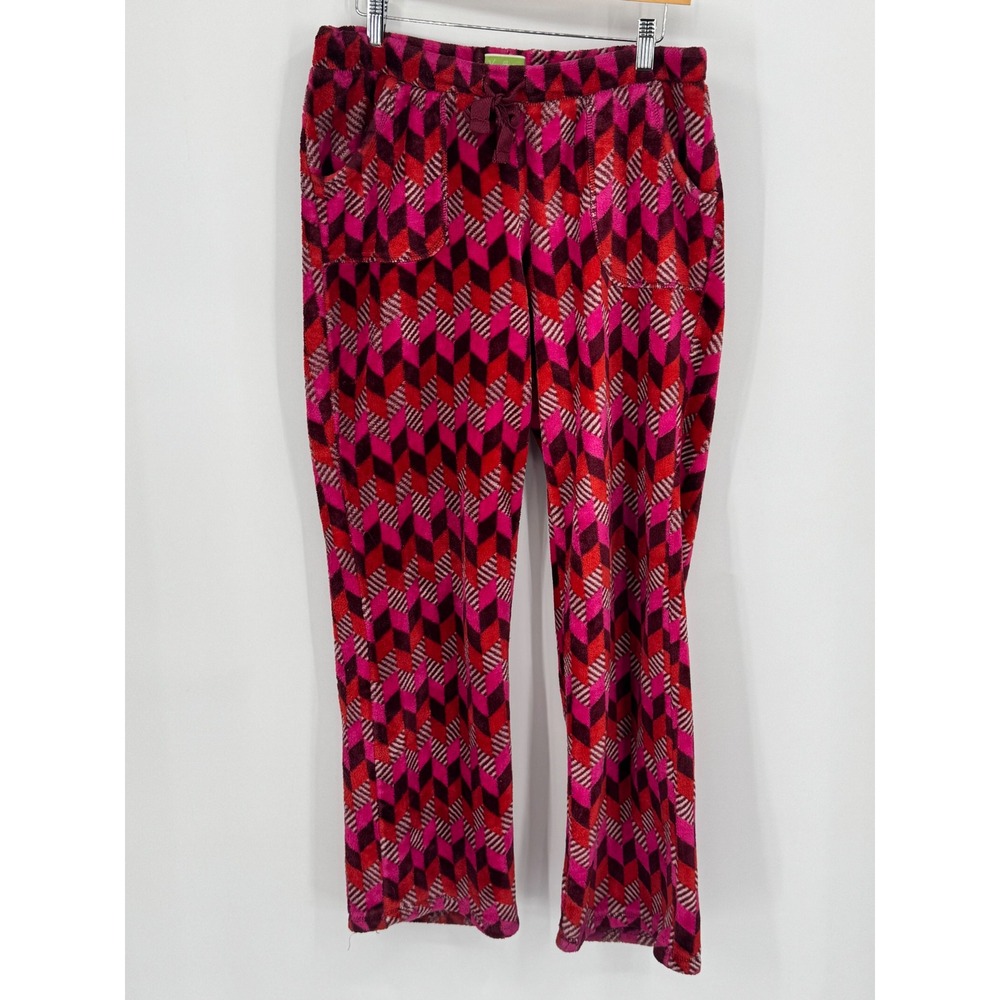 Vera‎ Bradley Fleece Pajama Pants Pink Geometric Lounge Sleepwear Small